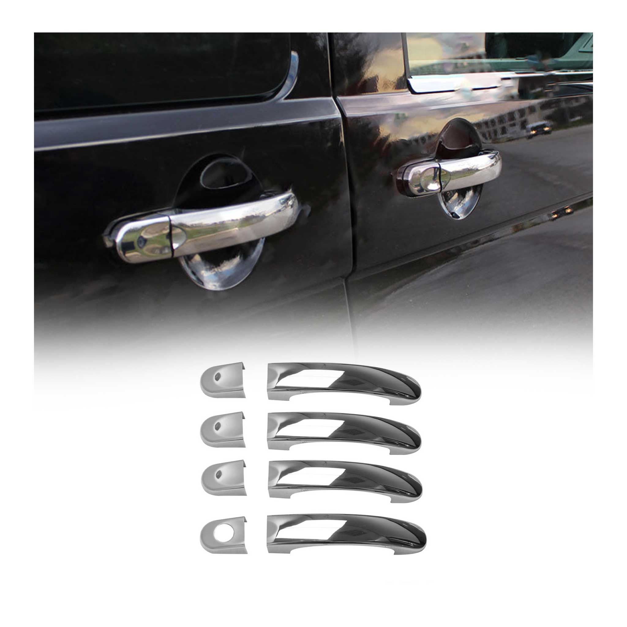 Couverture poignée de porte pour VW Touran 2003-2015 4 Portes Acier inox 8Pcs