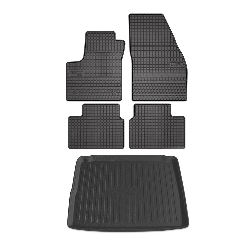 Kit Tapis de sol et coffre pour Opel Meriva B 2010-2017 TPE Noir