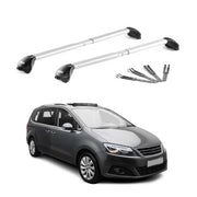 Barres de toit pour Seat Alhambra II 2010-2020 Gris Argenté Aluminium 2x ABE