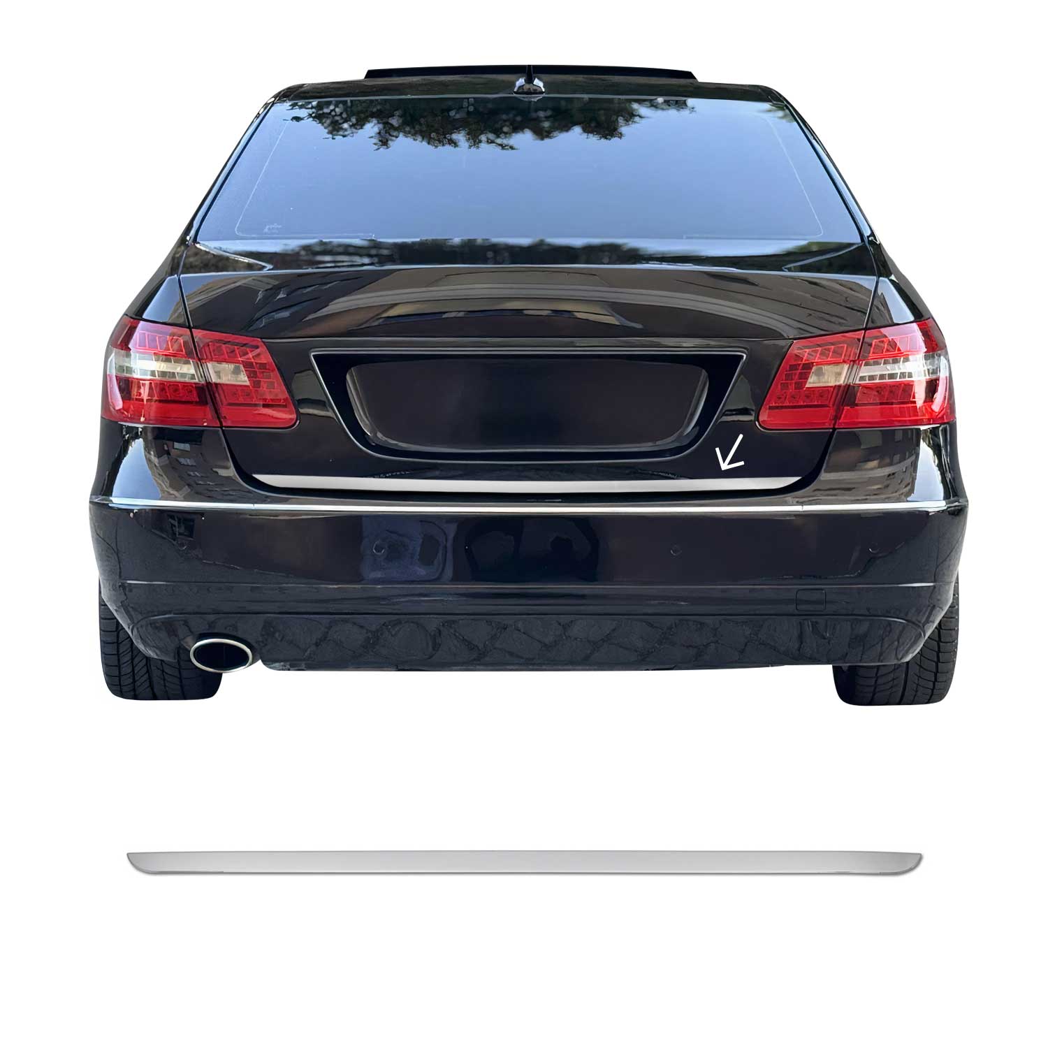 Garniture de Hayon Coffre pour Mercedes Classe E 2010-2015 acier inox