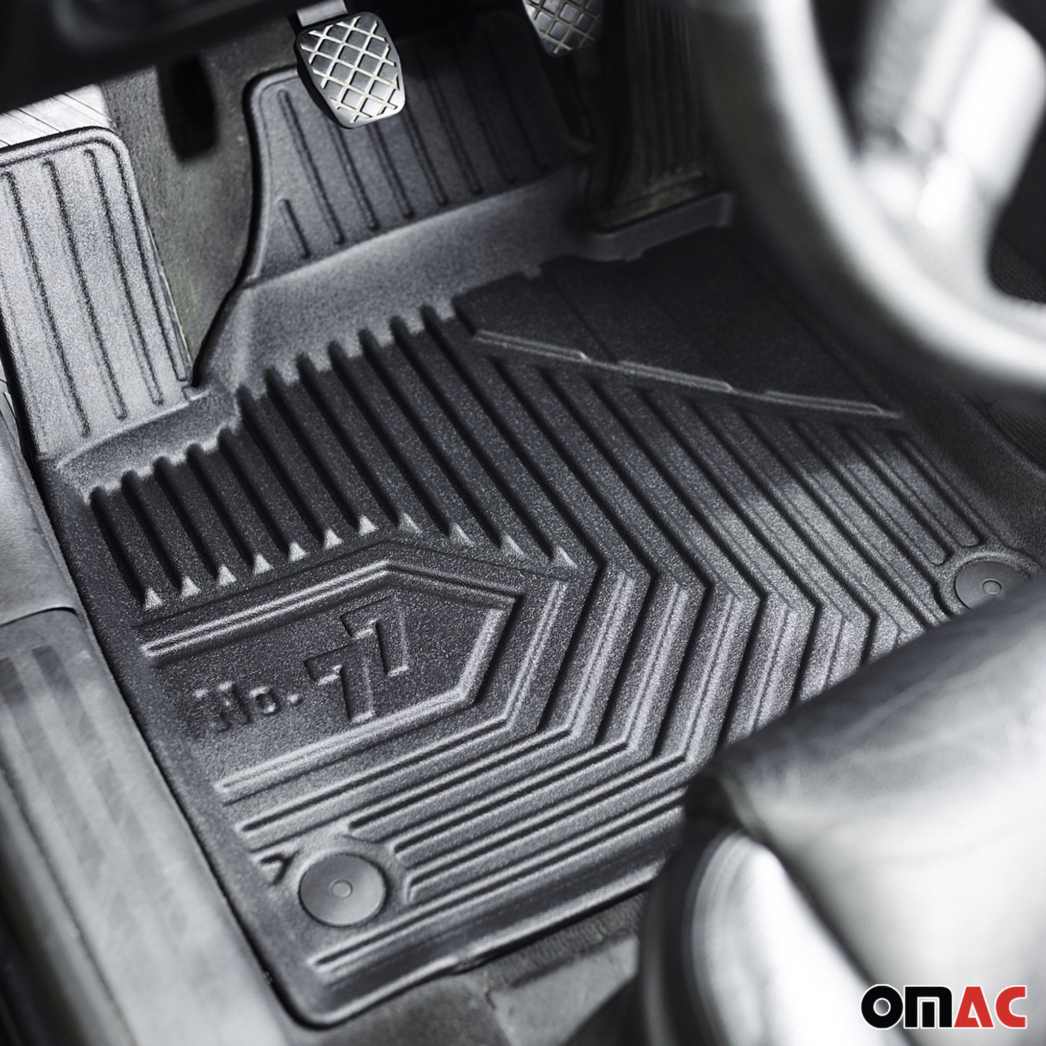 Tapis de sol No.77 pour Opel Corsa D 2006-2014 / Corsa E 2014-2019 TPE Noir 4Pcs