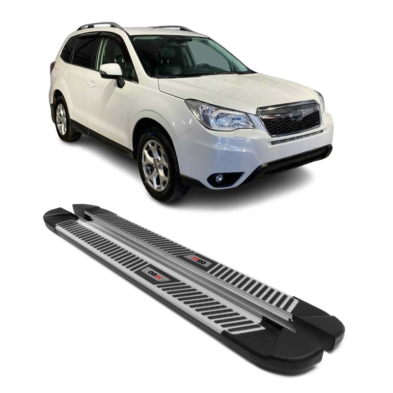 Marchepieds Latéraux pour Subaru Forester 2013-2018 Aluminium Noir Gris 2Pcs