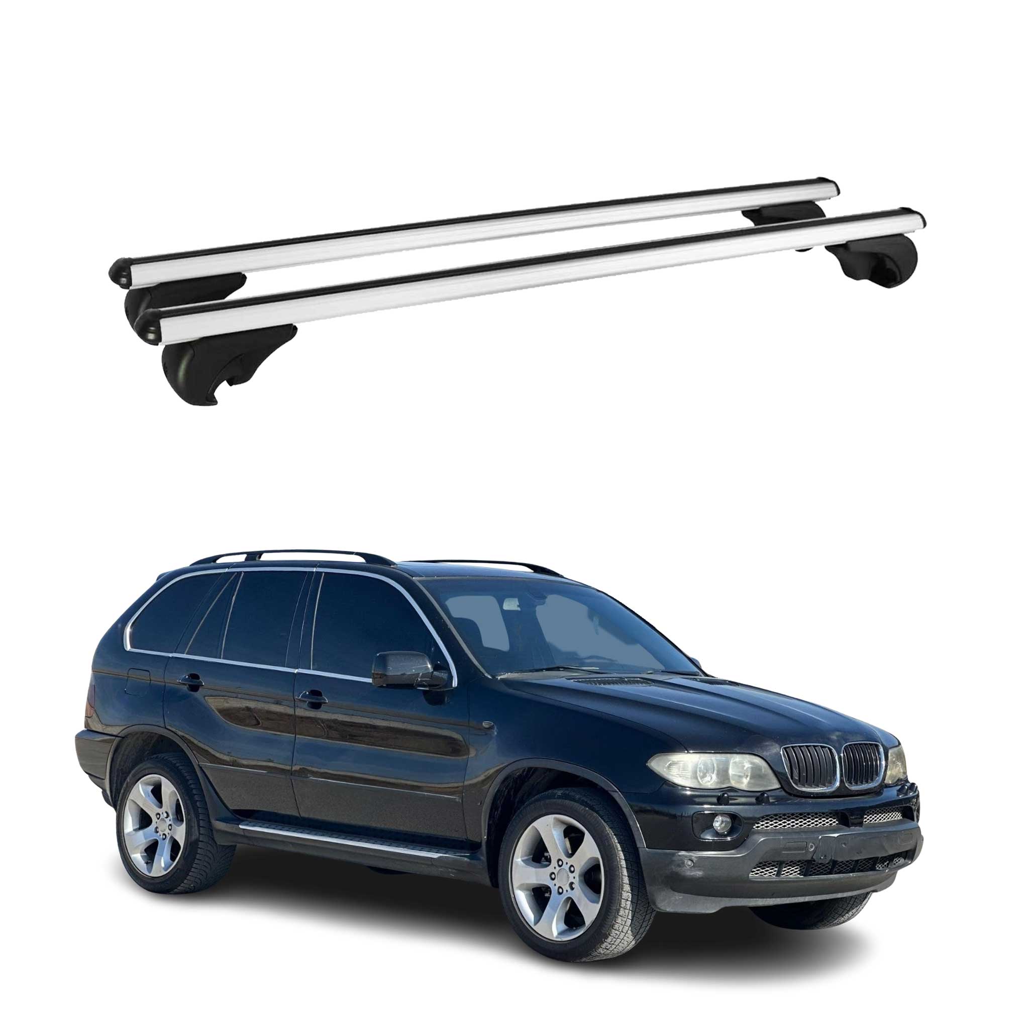 Barres de toit transversales pour BMW X5 E53 1999-2006 Aluminium Argent