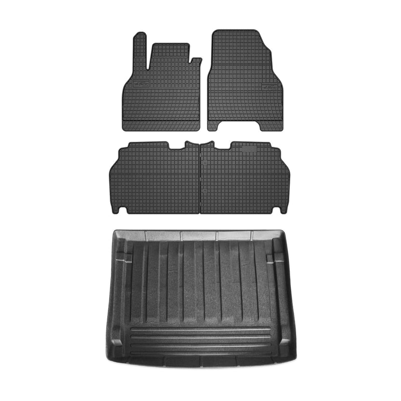 Kit Tapis de sol et coffre pour Renault Kangoo Authentique 2008-2010 TPE Noir