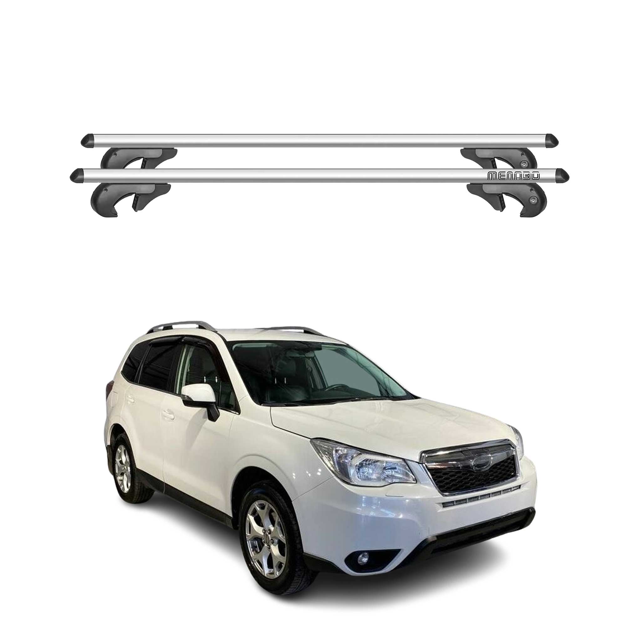 Barres de toit transversales pour Subaru Forester IV 2013-18 90kg Aluminium Gris