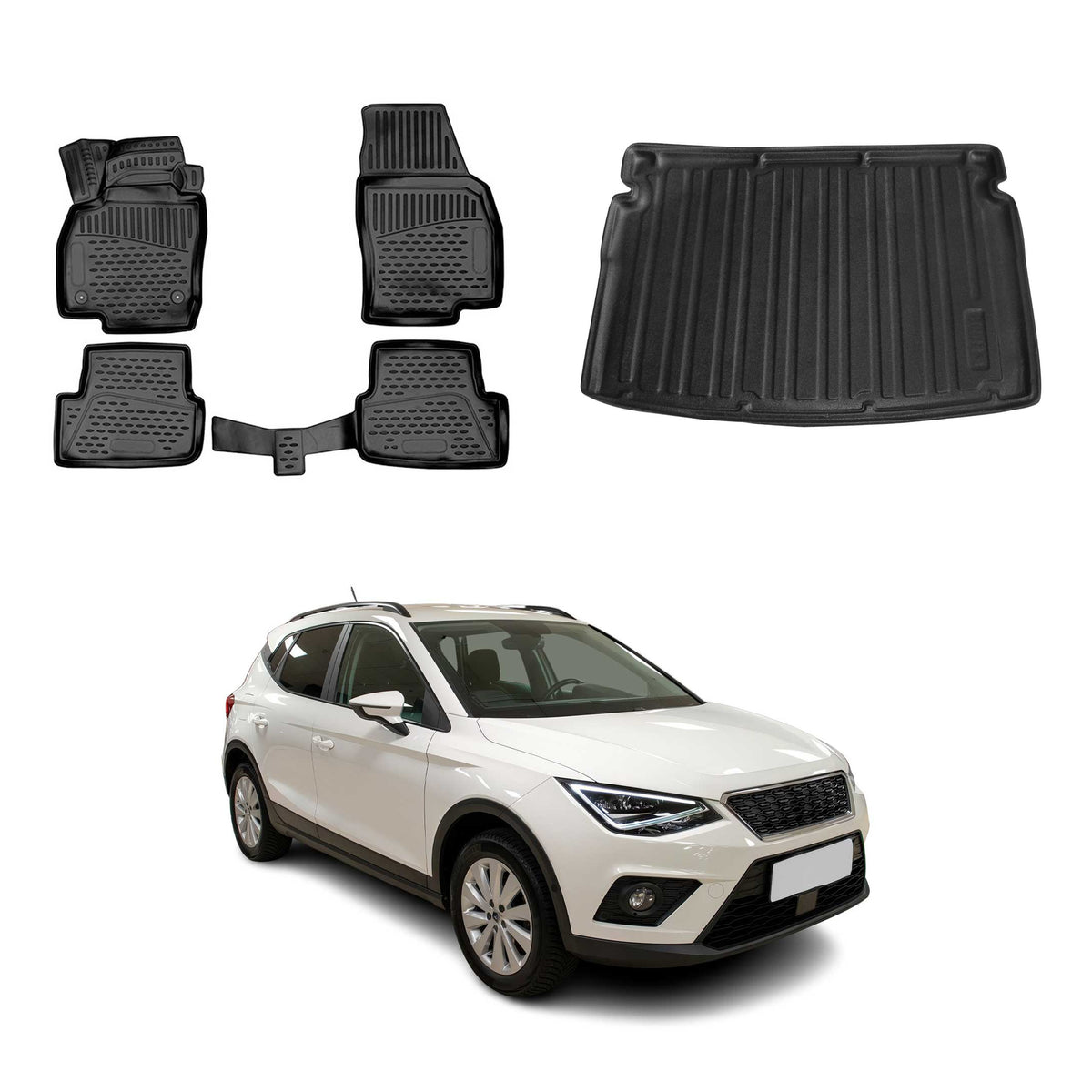 OMAC Kit Tapis de Sol et Coffre pour Seat Arona 2017-2026 Supérieur