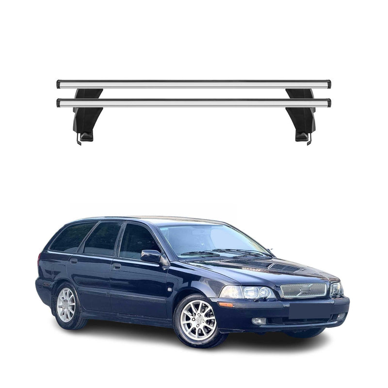 Menabo Barres de toit Transversales pour Volvo V40 1995-2004 Alu Gris ABE 2x