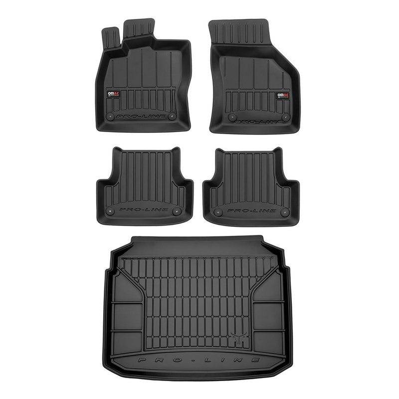 OMAC Kit Tapis de sol et coffre pour Audi A3 Sportback 2012-2020 Premium Noir