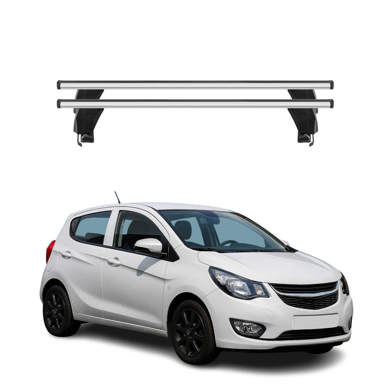 Menabo Barres de toit Transversales pour Opel Karl 2015-2019 Alu Gris ABE 2x