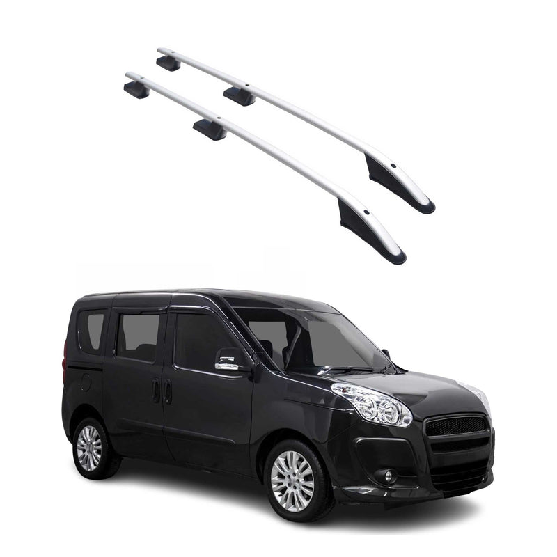 Barres de toit longitudinales pour Fiat Doblo 2010-2021 L1 Aluminium Gris