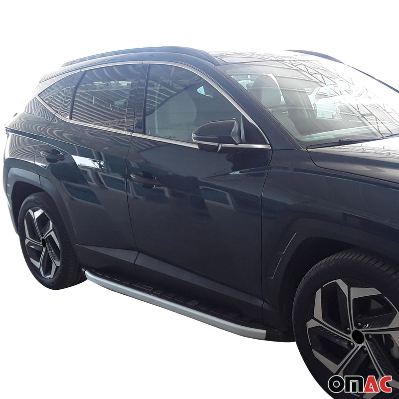 Baguette de fenêtre pour Hyundai Tucson 2021-2025 6Pcs en acier argent