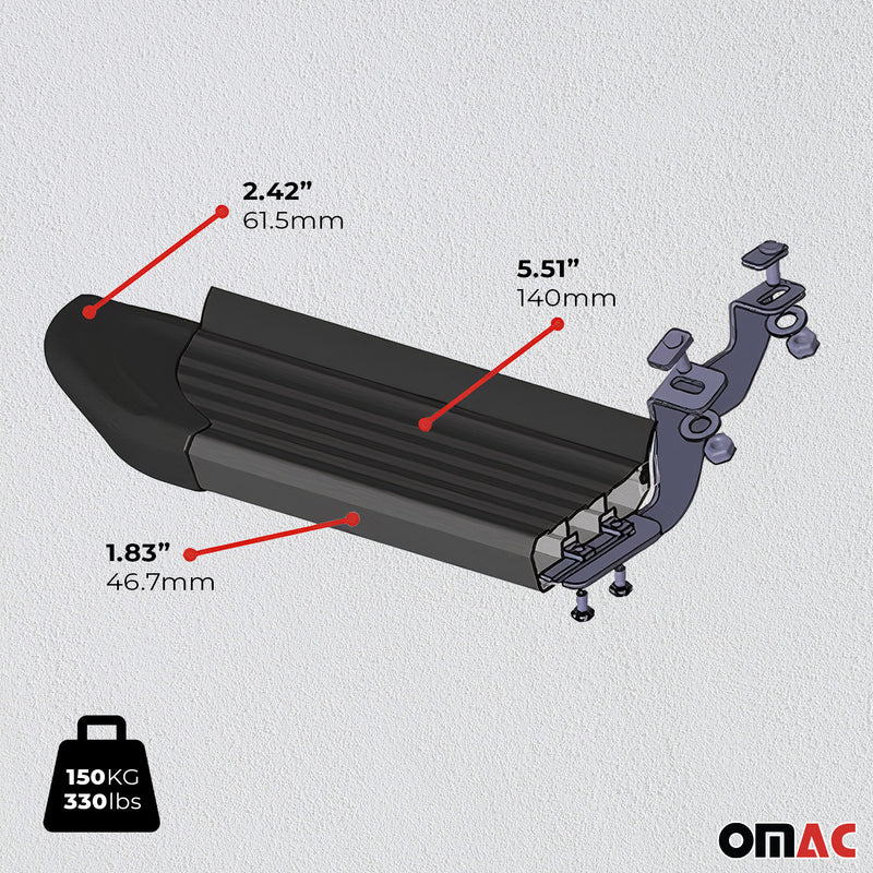 Marchepieds Latéraux Pédale pour Mercedes Vito 1996-03 L1/L2 Aluminium Noir