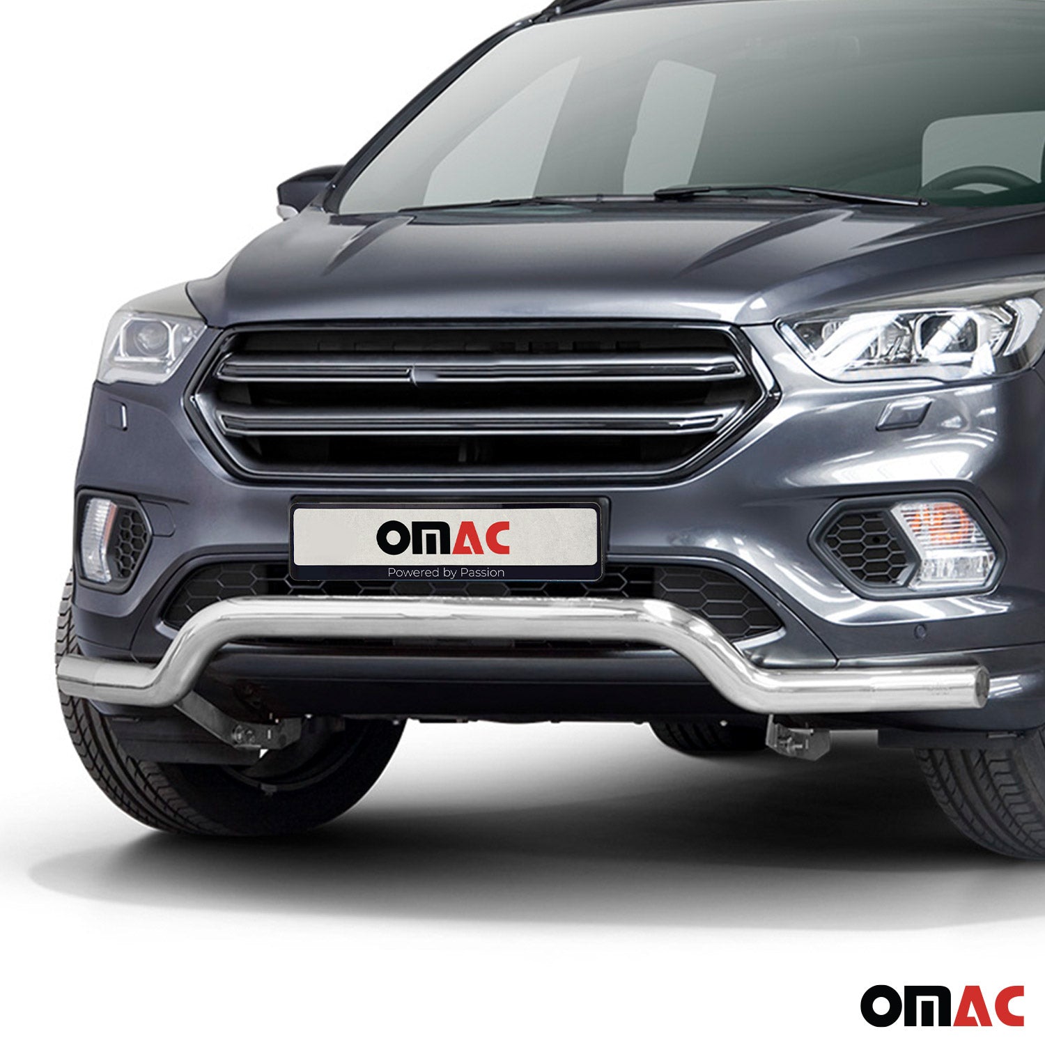 Pare-Buffle Avant Pour Ford Kuga II 2017-2019 FL en Acier Argent