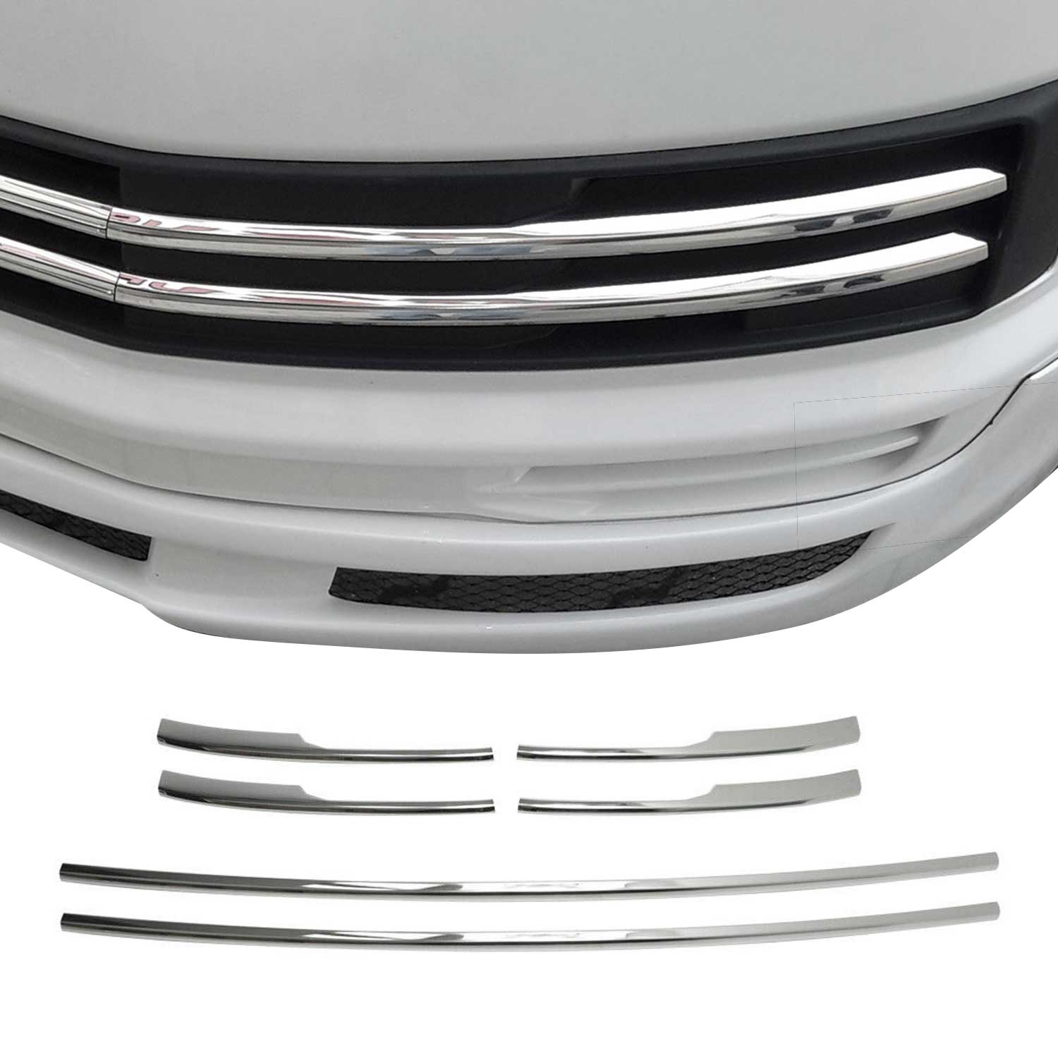 Moulure de Grille de Calandre pour VW T6 Transporter tout 2015-2019 Chromé 6Pcs