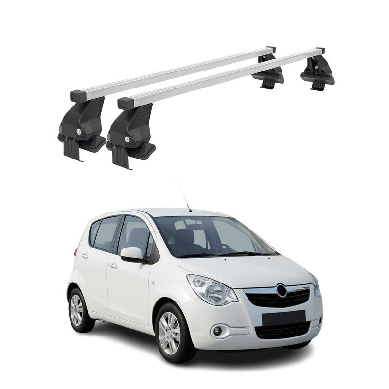 Barres de toit transversales pour Opel Agila 2007-2015 Acier Gris