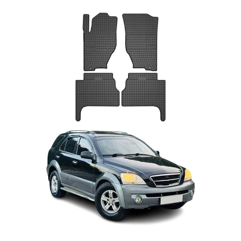 Tapis de Sol pour Kia Sorento 2002-2009 Caoutchouc Noir