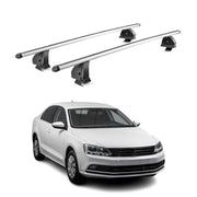 Barres de toit transversales Alu pour VW Jetta VI 2010-2018 TÜV 75 kg Gris 2Pcs
