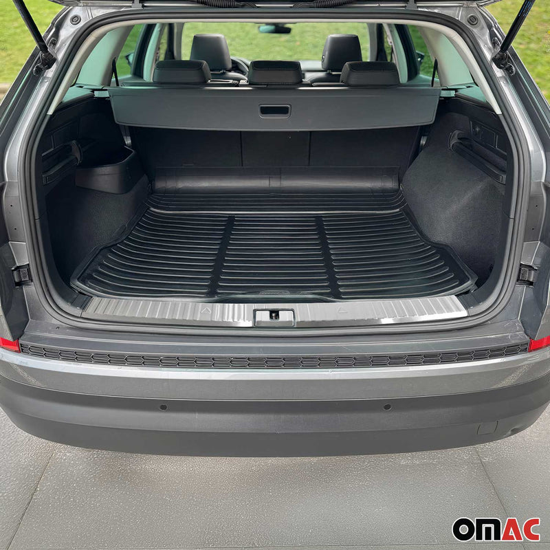 Protection de seuil de coffre pour Škoda Kodiaq 2017-2025 en acier argent 2 pcs