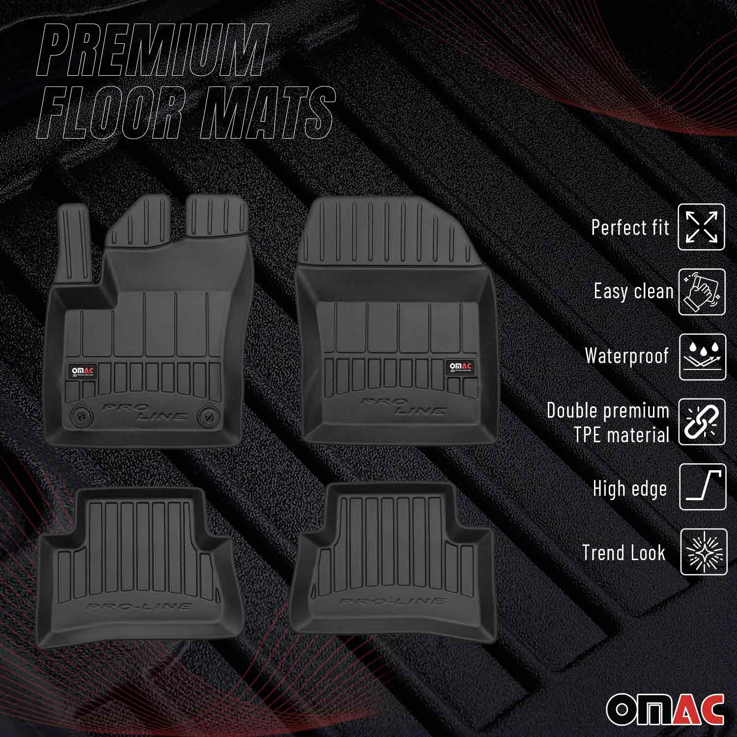 OMAC Tapis de sol en caoutchouc pour Toyota C-HR 2016-2023 Noir Premium