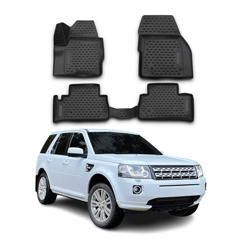 OMAC Tapis de sol pour Land Rover Freelander L359 2012-2015 en caoutchouc Noir
