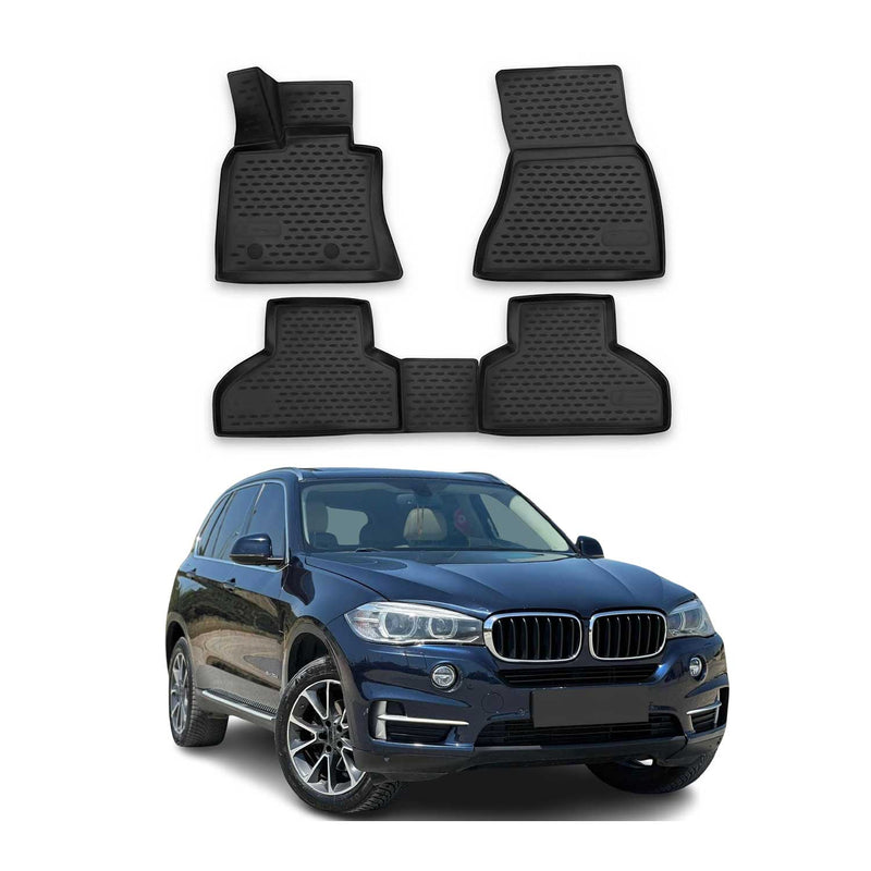 OMAC 3D Tapis de sol pour BMW X5 F15 F85 2013-2018 en caoutchouc Noir
