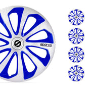 SPARCO Jeu Enjoliveurs de Roues 15 Pouces Argenté