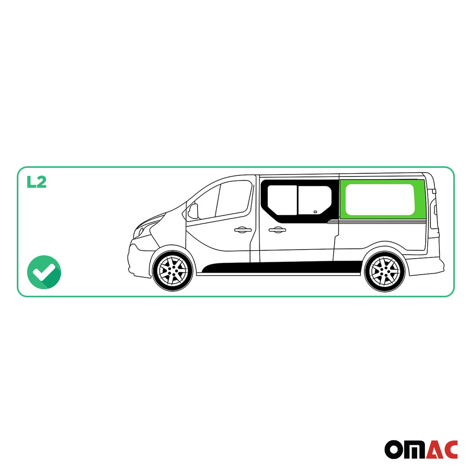 Vitre de Porte pour Opel Vivaro A 2001-2014 L2 Arrière Droit Porte coulissante