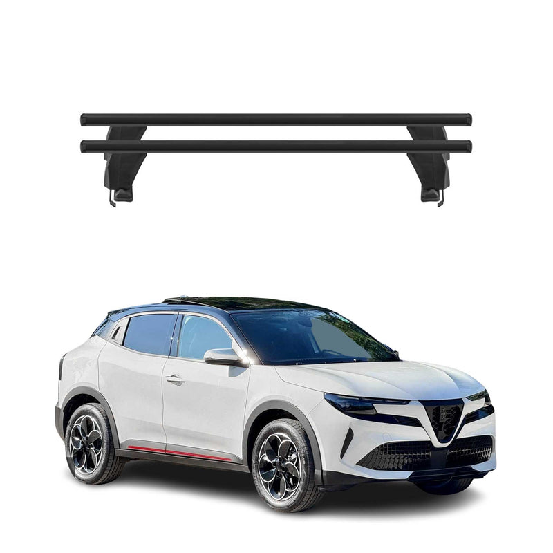 Menabo Barres de toit Transversales pour Alfa Romeo Junior 2024-2025 Alu Noir 2x