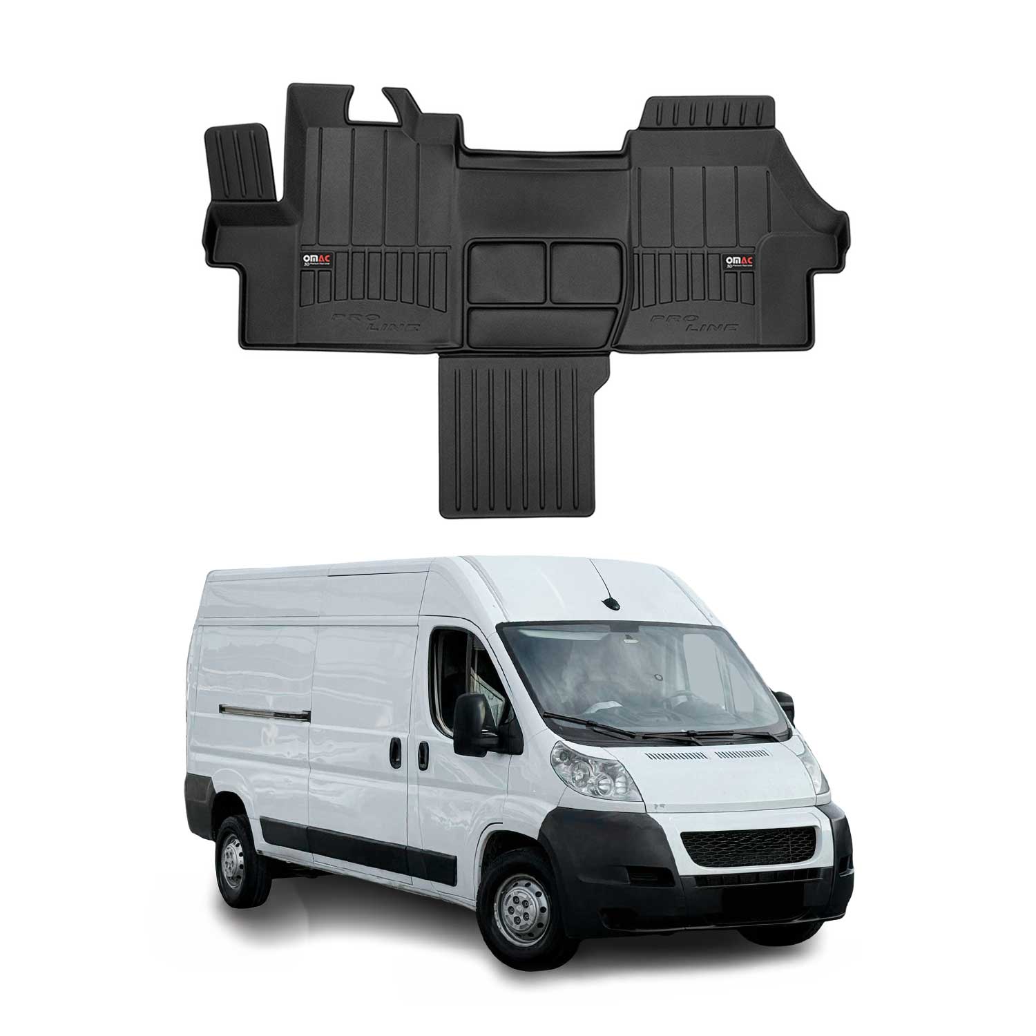Tapis de Sol pour Peugeot Boxer 2006-2020 Voiture Caoutchouc Noir
