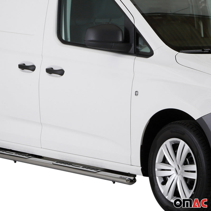 Marchepieds Latéraux pour VW Caddy 2021-2025 Acier Inoxydable Argent