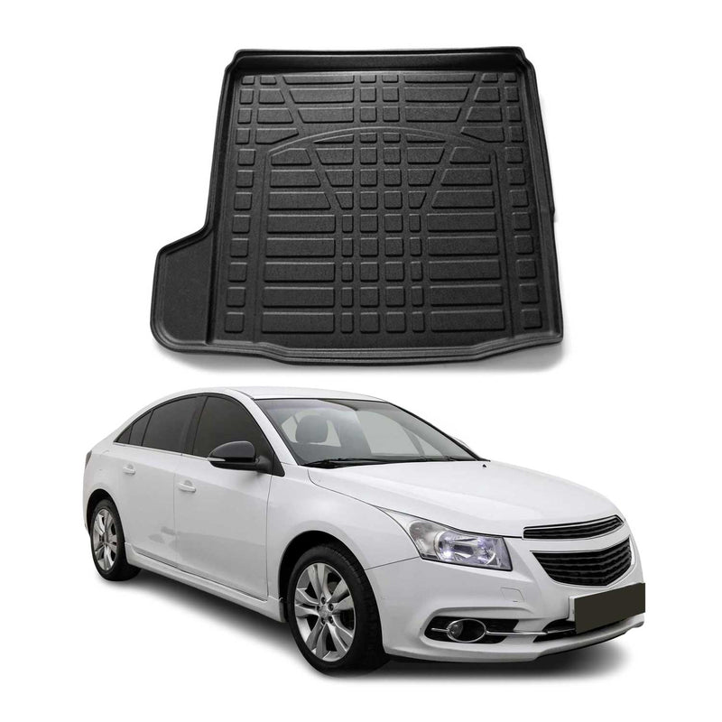 Tapis de Coffre pour Chevrolet Cruze 2009-2022 Berline en TPE Noir x1