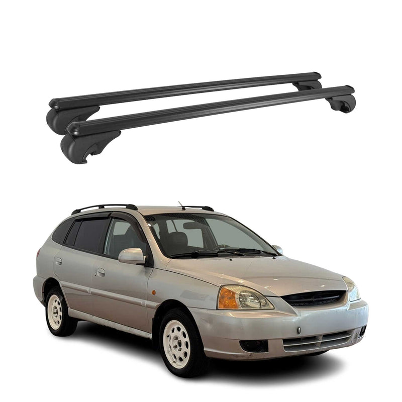 Barres de toit Transversales pour Kia Rio 2002-2005 Break Aluminium Noir