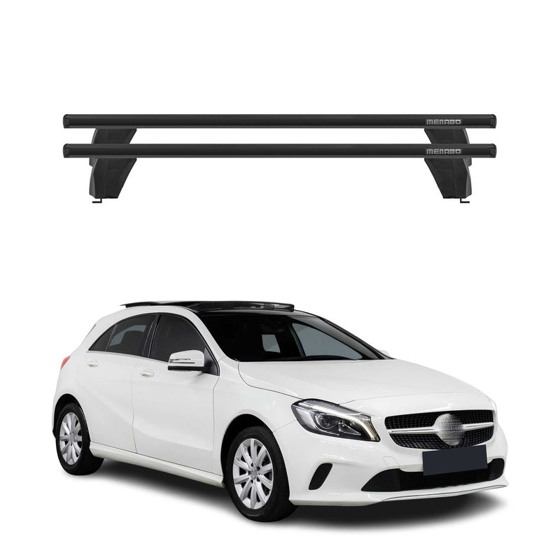 Menabo Barres de toit Transversales pour Mercedes Classe A W176 2013-2018 Noir