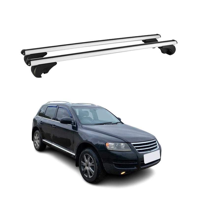 Barres de toit Transversales pour VW Touareg 2002-2010 Aluminium Argent