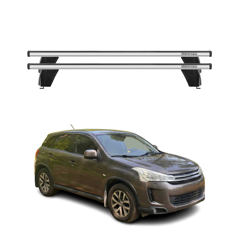 Menabo Barres de toit Transversales pour Citroen C4 Aircross 2012-2017 Alu Gris