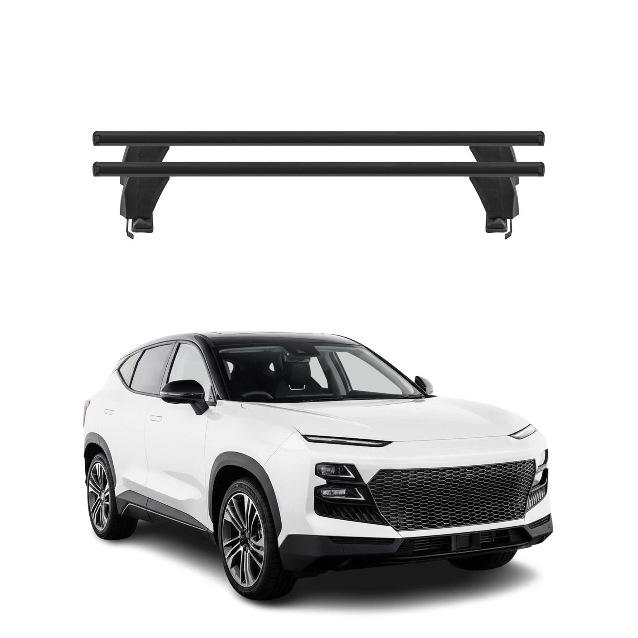 Menabo Barres de toit Transversales pour Sportequipe 6 2022-2026 Alu Noir 2Pcs