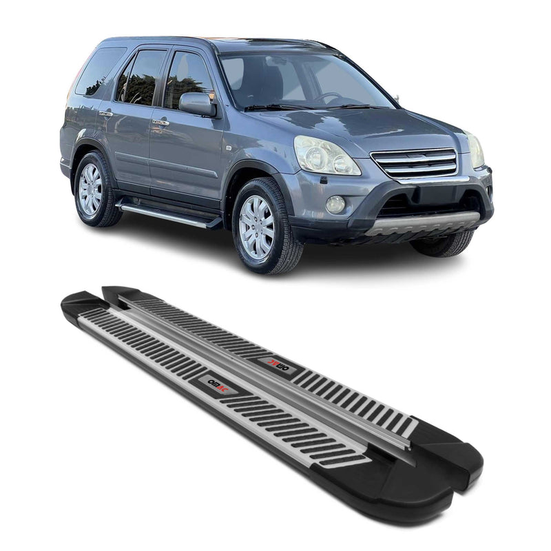 Marchepieds Latéraux pédale pour Honda CR-V 2002-2006 Noir Gris Aluminium 2Pcs