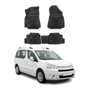 Tapis de sol pour Citroen Berlingo 2 2008-2018 Noir 3D en Caoutchouc TPE 4Pcs