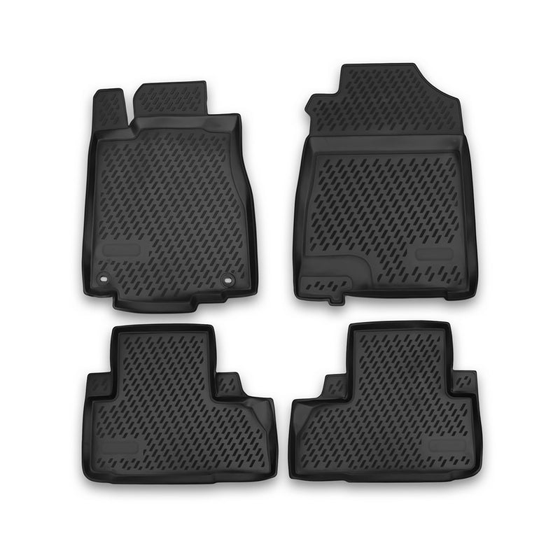 Tapis de sol pour Honda CR-V 2012-2016 en caoutchouc TPE 3D Noir 4Pcs