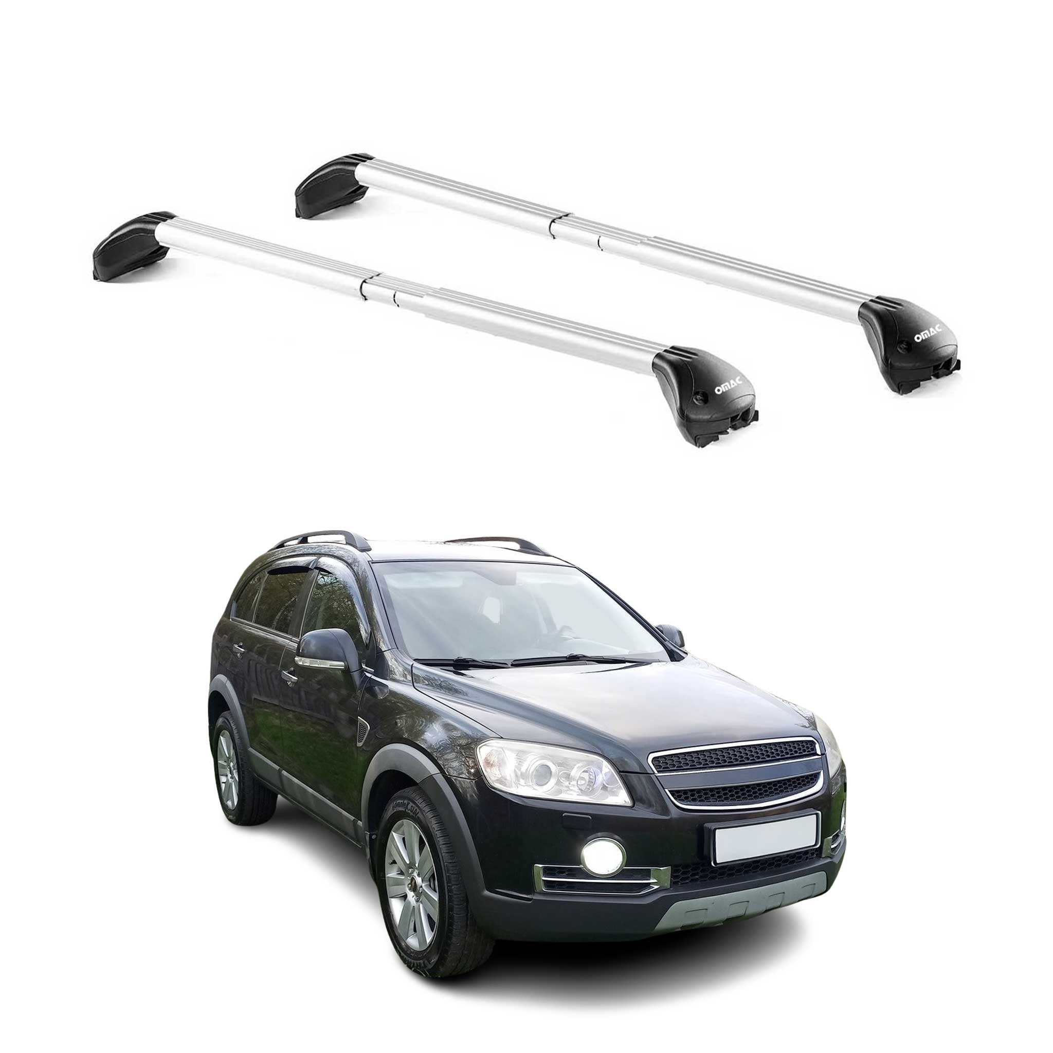 Barres de toit pour Chevrolet Captiva 2006-2016 5P Gris Argenté 2 pièces ABE