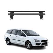 Menabo Barres de toit transversales pour ford Focus II SW 2004-2011 Porte-Bagage lisse en Alu Noir 2x TÜV