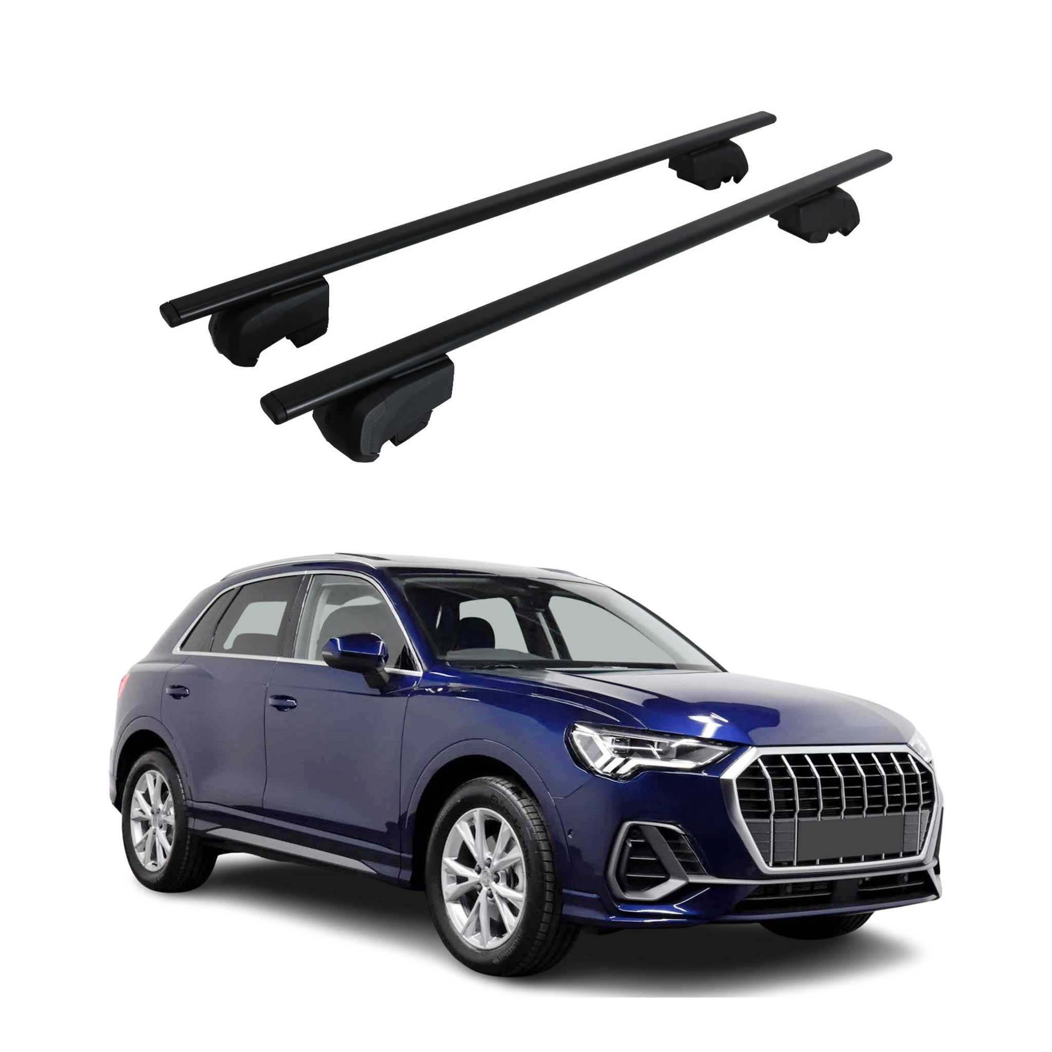 Barres de toit transversales pour Audi Q3 F3 2018-2025 Fer Noir