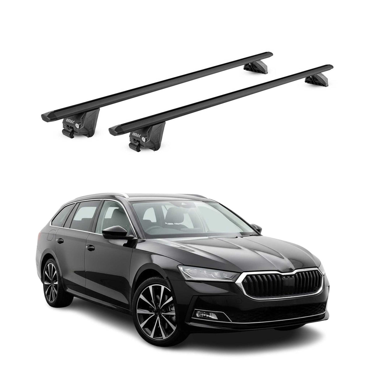 Barres de toit pour Skoda Superb IV Break 2024-2026 Alu Noir 2 pièces ABE