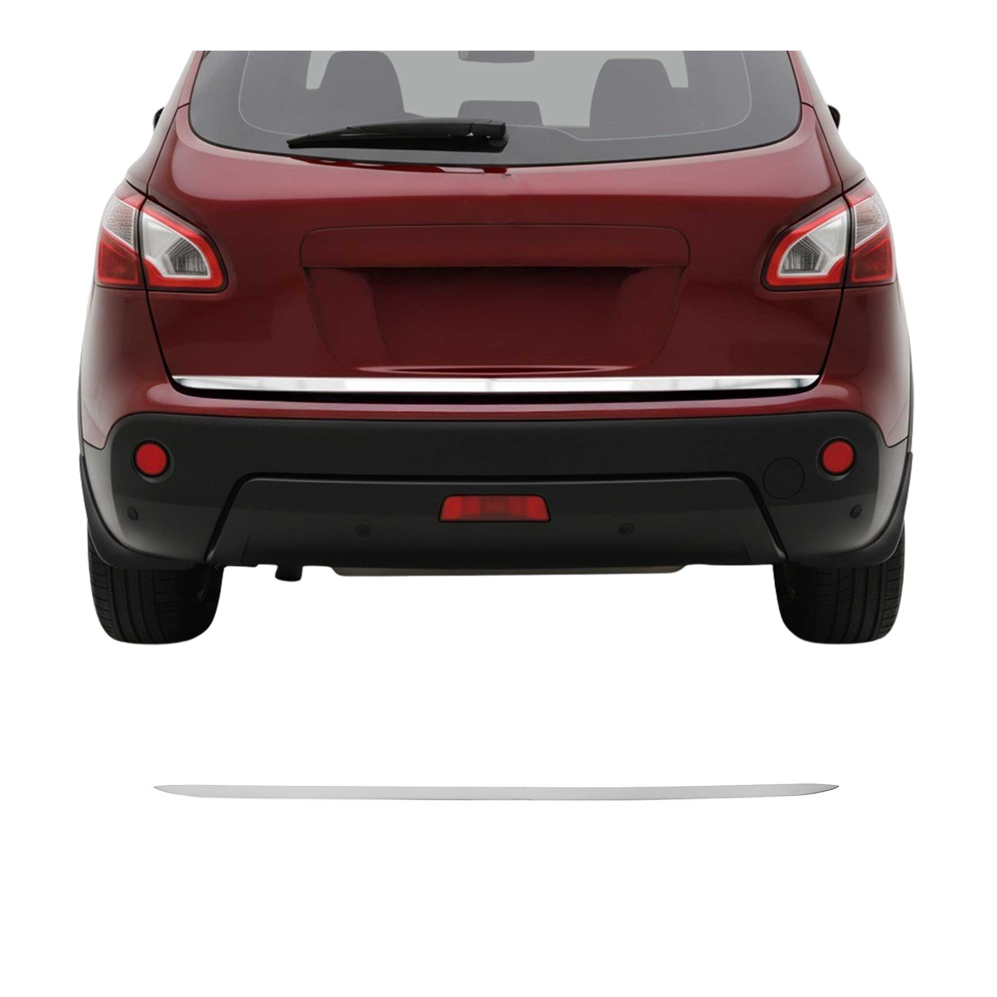 Garniture de Hayon Coffre pour Nissan Qashqai 2014-2021 acier inox Brossé