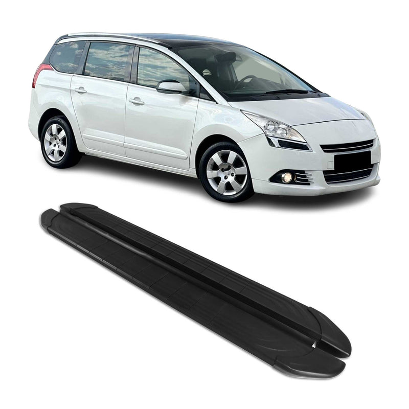 Marchepieds Latéraux pédale pour Peugeot 5008 2009-2016 2Pcs Aluminium Noir
