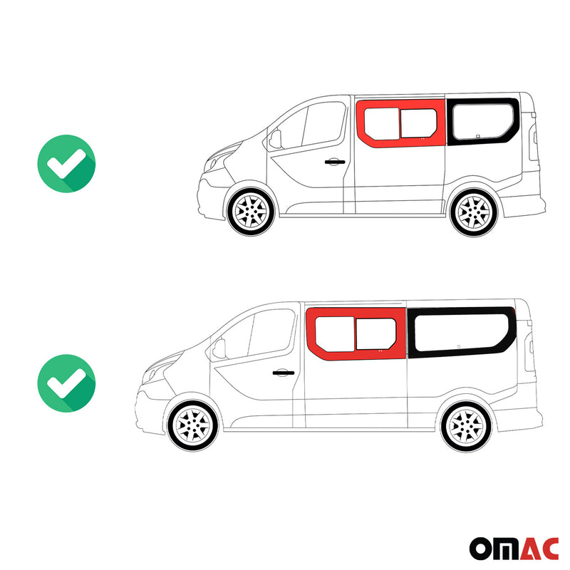 Vitre de Porte pour Opel Vivaro 2014-2019 L1 L2 Avant Gauche Fenêtre coulissante