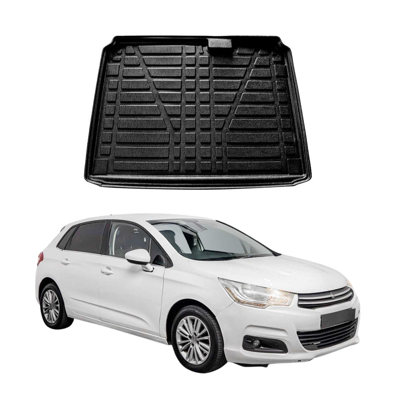 Tapis de Coffre pour Citroen C4 2010-2021 HB en TPE Noir