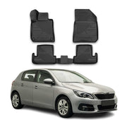 OMAC Tapis de sol pour Peugeot 308 2013-2021 sur mesure en caoutchouc Noir