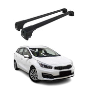 Barres De Toit pour Kia Cee'd Estate Break 2012-2018 Aluminium Noir ABE