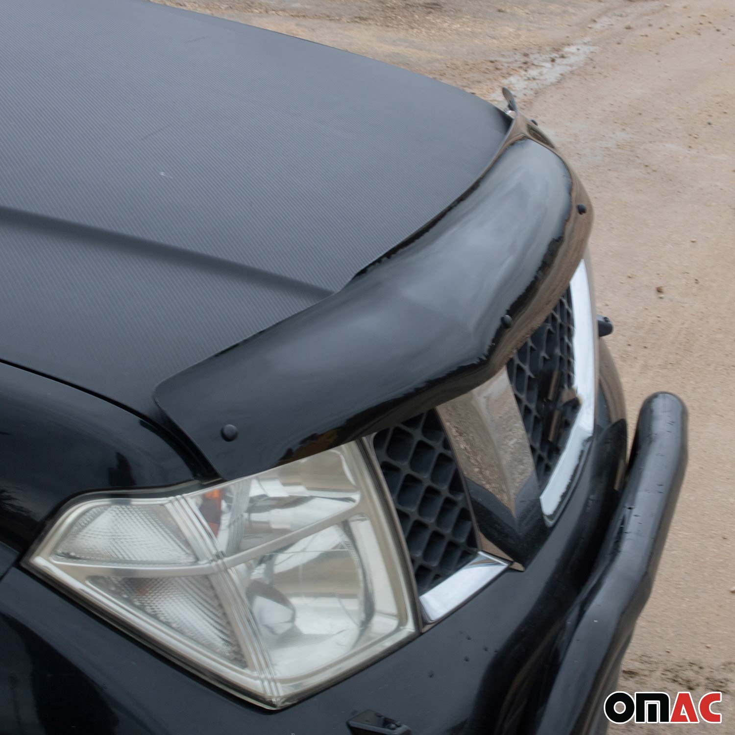 Deflecteurs d'air capot de voiture pour Nissan Navara D40 2005-15 Acrylique Noir